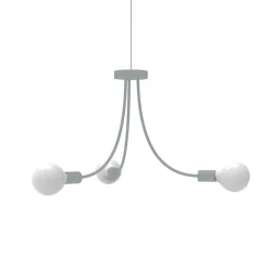 LUMICOM - CLASSIC Plafonnier, 3XE27, max 42W, métal, gris, D.60cm