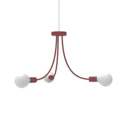 LUMICOM - CLASSIC Plafonnier, 3XE27, max 42W, métal, rouge cowhide, D.60cm