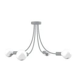 LUMICOM - CLASSIC Plafonnier, 4XE27, max 42W, métal, gris, D.60cm