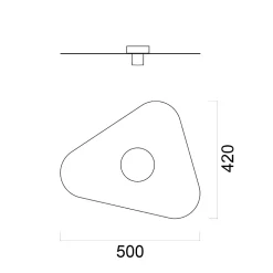 LUMICOM - CLOUD Plafonnier, 1XE27, max 42W, métal, bleu méditerranéen, 50x42cm