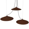 LUMICOM - COLOMBO Suspension, 3XE27, max 42W, métal, marron corten/feuille d'or, D.40cm