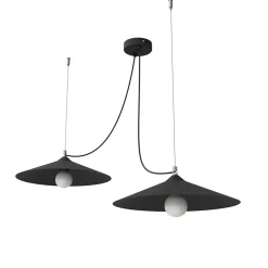 LUMICOM - COLOMBO Suspension, 2XE27, max 42W, métal, noir mat, D.40cm
