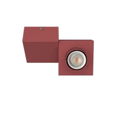 LUMICOM - CROSS Plafonnier, 1X GU10, max 33W, métal, rouge cowhide, 20x14cm