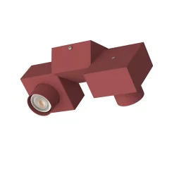 LUMICOM - CROSS Plafonnier, 2X GU10, max 33W, métal, rouge cowhide, 30x17cm