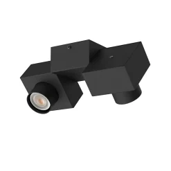 LUMICOM - CROSS Plafonnier, 2X GU10, max 42W, métal, noir mat, 30x17cm