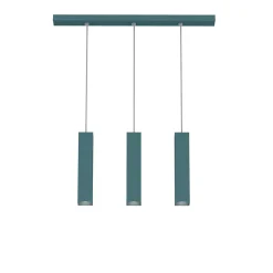 LUMICOM - CUBE Sospensione, 3X GU10, max 33W, metallo, blu mediterraneo, L70cm x H30cm