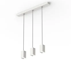LUMICOM - CUBE Suspension, 3X GU10, max 33W, métal, blanc mat, L70cm x H10cm