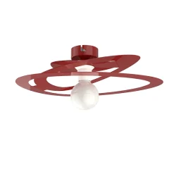 LUMICOM - DILATE Plafonnier, 1X E27, max 42W, métal, rouge brillant, D.40cm