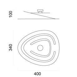 LUMICOM - DILATE Plafonnier, 1X E27, max 42W, métal, blanc mat, D.40cm