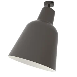 LUMICOM - DONG Plafonnier, 1X E27, max 42W, métal, noir/blanc brillant, D.25cm