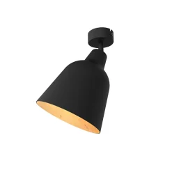 LUMICOM - DONG Plafonnier, 1X E27, max 42W, métal, feuille d'argent/noir, D.25cm