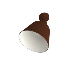 LUMICOM - DONG Plafonnier, 1X E27, max 42W, métal, corten/blanc, D.16cm
