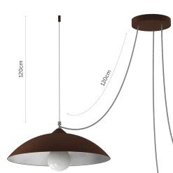 LUMICOM - DREAM Suspension, 3X E27, max 42W, métal, marron corten/feuille argent, D.40cm