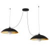 LUMICOM - DREAM Suspension, 2X E27, max 42W, métal, noir mat/feuille d'or, D.40cm