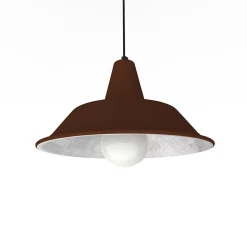 LUMICOM - DUNA Suspension, 1XE27, max 42W, métal, corten/feuille argent, D.35cm