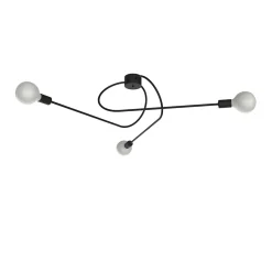 LUMICOM - ELICA Plafonnier, 3X E27, max 42W, métal, noir mat, D.80cm