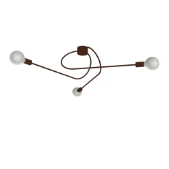 LUMICOM - ELICA Plafonnier, 3xE27, max 42W, métal, corten, L.80cm