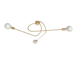 LUMICOM - ELICA Plafonnier, 3xE27, max 42W, métal, anodic or, L.80cm