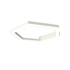 LUMICOM - ESAGONO 1X Plafonnier, STRIP LED, 22W/m, 4000K, métal, blanc brillant, D.40cm