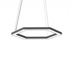 LUMICOM - ESAGONO 1X Suspension, STRIP LED, 22W/m, 3000K, métal, anthracite, D.40cm