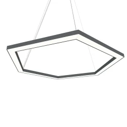 LUMICOM - ESAGONO 1X Suspension, STRIP LED, 34W/m, 4000K, métal, anthracite, D.90cm