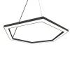 LUMICOM - ESAGONO 1X Suspension, STRIP LED, 34W/m, 4000K, métal, noir, D.90cm
