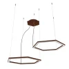 LUMICOM - ESAGONO 2X Suspension décalé, STRIP LED, 34W/m, 3000K, métal, corten, 60cm