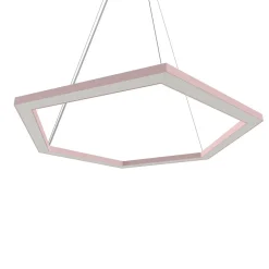 LUMICOM - ESAGONO 1X Suspension, STRIP LED, 34W/m, 4000K, métal, rose, D.90cm