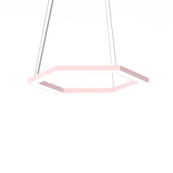 LUMICOM - ESAGONO 1X Suspension, STRIP LED, 22W/m, 4000K, métal, rose, D.40cm