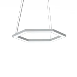 LUMICOM - ESAGONO 1X Suspension, STRIP LED, 22W/m, 4000K, métal, gris, D.40cm