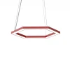 LUMICOM - ESAGONO 1X Suspension, STRIP LED, 22W/m, 3000K, métal, rouge brillant, D.40cm
