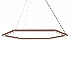 LUMICOM - ESAGONO 1X Suspension, STRIP LED, 52W/m, 4000K, métal, corten, D.90cm