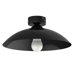 LUMICOM - FLASH Plafonnier, 1X E27, max 42W, métal, noir brillant, D.30cm