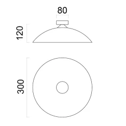 LUMICOM - FLASH Plafonnier, 1X E27, max 42W, métal, noir mat, D.30cm