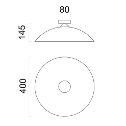 LUMICOM - FLASH Plafonnier, 1X E27, max 42W, métal, rouge cowhide, D.40cm