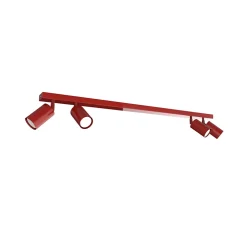 LUMICOM - FLECK Plafonnier, 4x GU10, max 33W, métal, rouge brillant, D.6cm