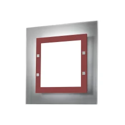 LUMICOM - FLORENCE Plafonnier, 4X E27, max 42W, métal/verre, rouge cowhide, 50x50cm