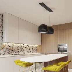 LUMICOM - FOCUS BINARIO Suspension, 2X E27, max 42W, métal, blanc brillant, L.70cm