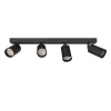 LUMICOM - FORM L Plafonnier, 4X GU10, max 33W, métal, noir mat, L.60cm