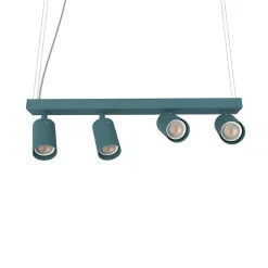LUMICOM - FORM L Suspension, 4X GU10, max 33W, métal, bleu méditerranéen, L.60cm