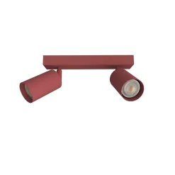 LUMICOM - FORM M Plafonnier, 2X GU10, max 33W, métal, rouge cowhide, L.30cm