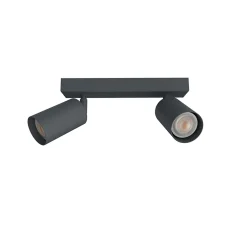 LUMICOM - FORM M Plafonnier, 2X GU10, max 33W, métal, gris anthracite, D.6cm