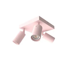 LUMICOM - FORM Q Plafonnier, 3X GU10, max 33W, métal, rose, 30x30cm