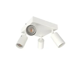 LUMICOM - FORM Q Plafonnier, 4X GU10, max 33W, métal, blanc mat, 40x40cm