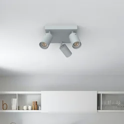 LUMICOM - FORM Q Plafonnier, 3X GU10, max 33W, métal, gris, 30x30cm