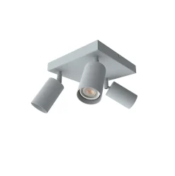 LUMICOM - FORM Q Plafonnier, 3X GU10, max 33W, métal, gris, 30x30cm