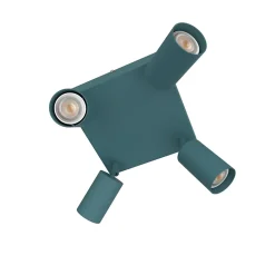 LUMICOM - FORM Q Plafonnier, 4X GU10, max 33W, métal, bleu méditerranéen, 40x40cm