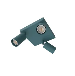 LUMICOM - FORM Q Plafonnier, 3X GU10, max 33W, métal, bleu méditerranéen, 30x30cm