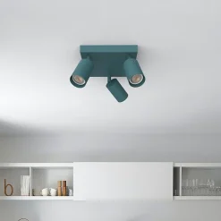 LUMICOM - FORM Q Plafonnier, 3X GU10, max 33W, métal, bleu méditerranéen, 30x30cm