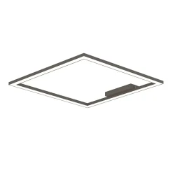 LUMICOM - FRAME Plafonnier, STRIP LED, 46W/m, 3000K, métal, gris tourterelle brillant, L60cm